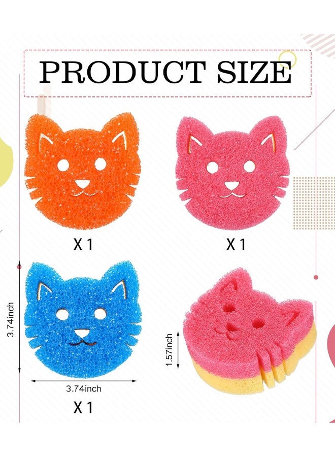 3 PCS Dual Sided Scrub Sponge Multi Functional Cute Temperature Sensitive Non Scratch Dish Sponge For Washing Dishes Kitchen Bathroom - Image 2
